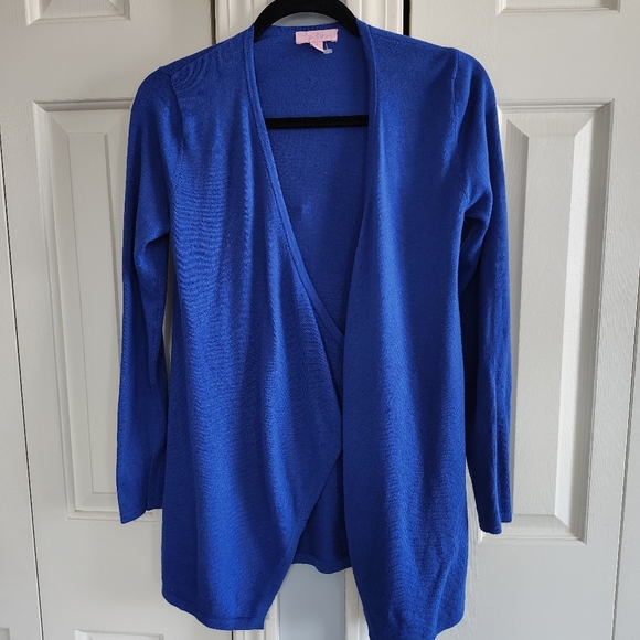Lilly Pulitzur Blue Open Front Cardigan Sweater XS - Picture 1 of 11